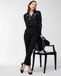 Brigitte Beaded Detail Ankle Pants