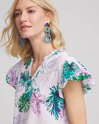 Notch Neck Cap Sleeve Tee