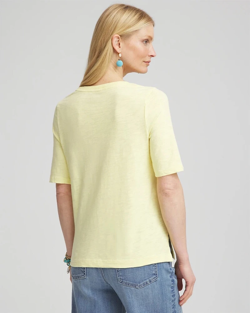 Slub Elbow-Sleeve Tee