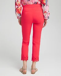 Brigitte Eyelet Hem Slim Cropped Pants