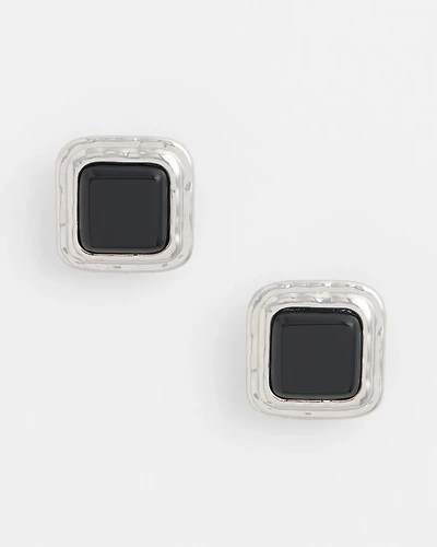 No Droop™ Onyx Square Clip-On Earrings