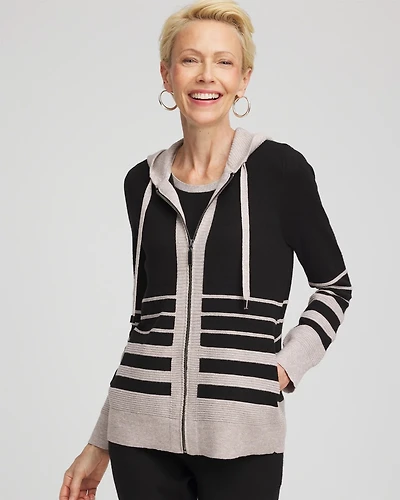 Zenergy® Luxe Metallic Striped Sweater