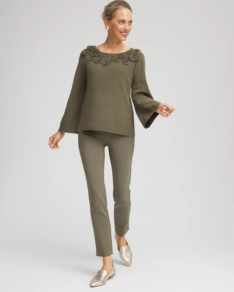 Appliqué Flared-Sleeve Sweater