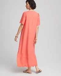 Linen V-Neck Maxi Dress