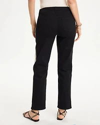 Girlfriend Seam Detail Straight Ankle Jeans