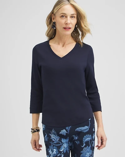 Everyday 3/4 Sleeve V-Neck Tee