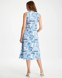 Soft-Stretch Sleeveless Tropical Dress