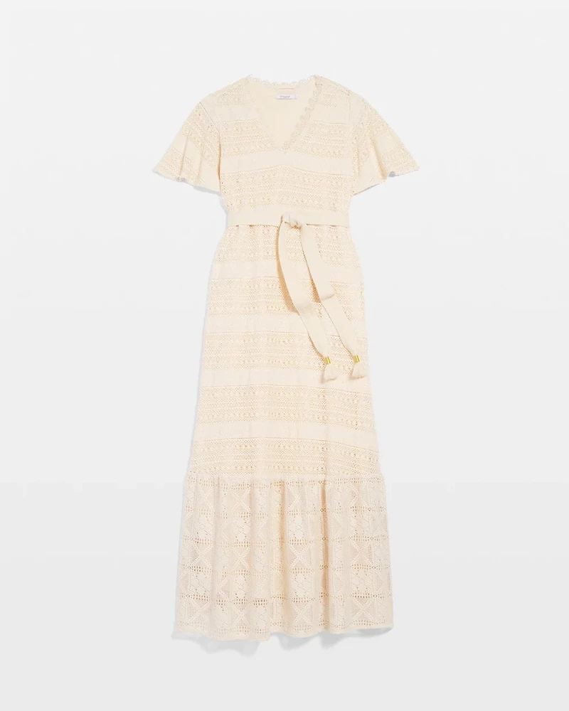 Petite Crochet-Lace Maxi Dress