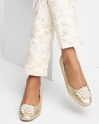 Omega Metallic Faux Pearl Flats