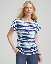 Stripe Modern Cap Sleeve Tee