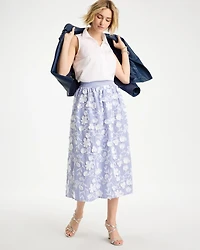 Cotton Embroidered Floral Skirt