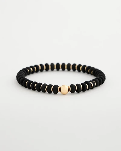 Black Round Stretch Bracelet