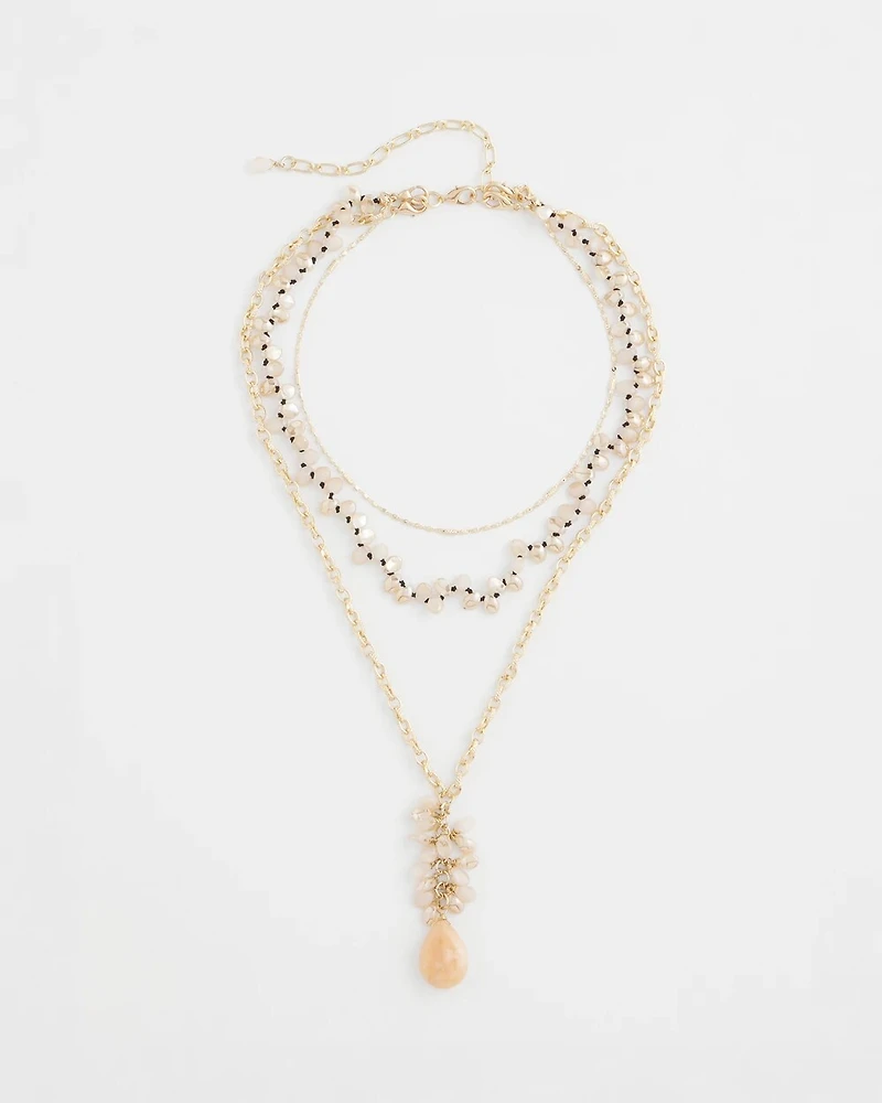 Convertible Rose Quartz Pendant Necklace