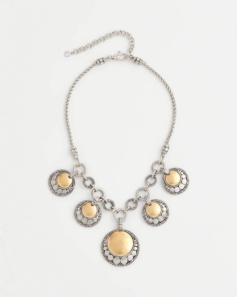 Mixed Metal Pendants Necklace