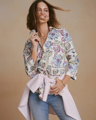 No Iron™ Stretch Jeweled Shirt