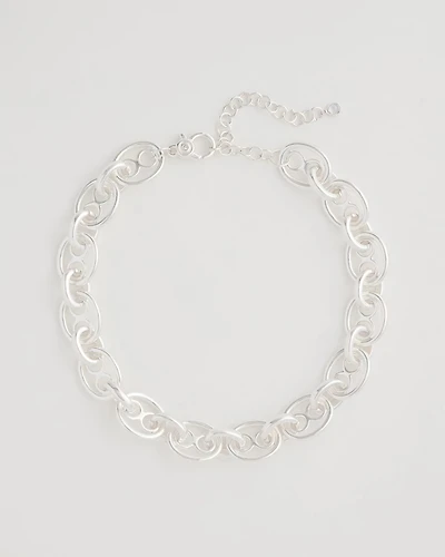 Mariner Silvertone Link Necklace