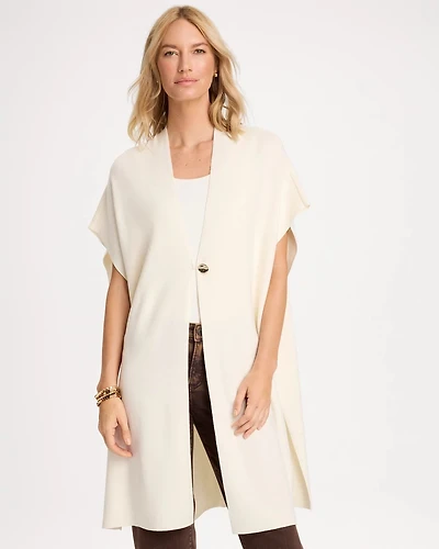 Long Button-Front Ruana