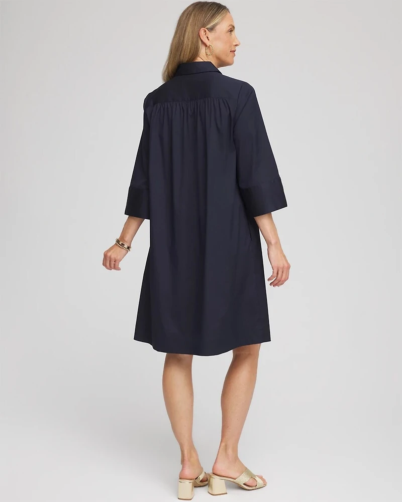 Cotton-Blend Popover Dress