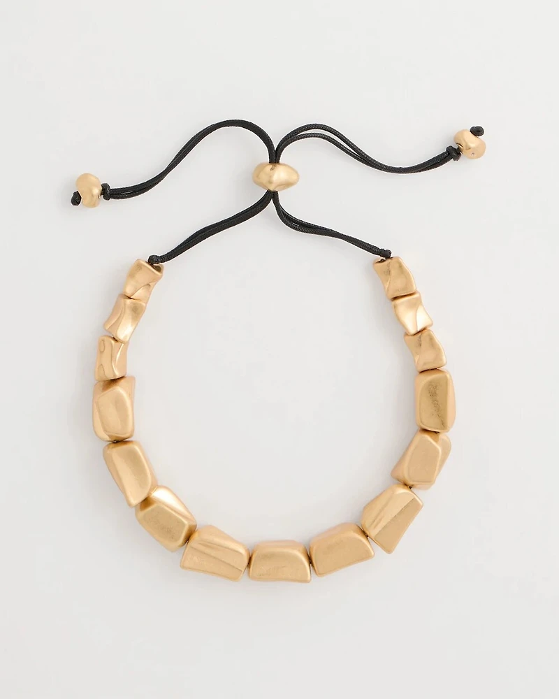 Adjustable Goldtone Nugget Necklace