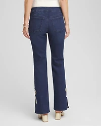 Bow Appliqué Pull-On Bootcut Jeans