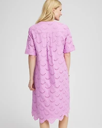 Eyelet Popover Dress