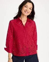Eyelet Collared Shirt