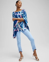 Eyelet Tulip Hem Pull-on Ankle Jeggings