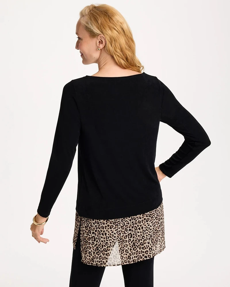 Travelers™ Leopard Chiffon-Hem Tunic