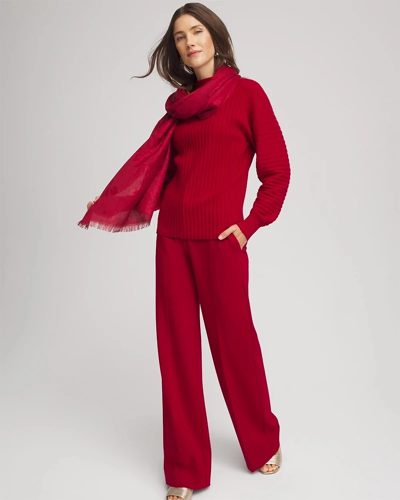 Metallic Ribbed Pullover