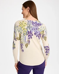 Ella Garden Print Long-Sleeve Pullover Sweater