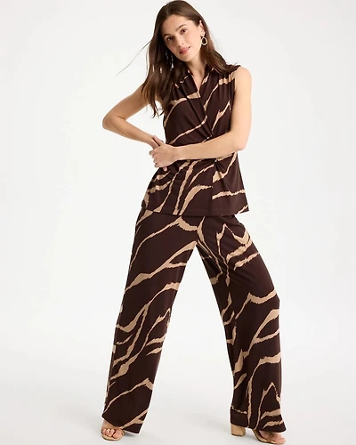 Travelers™ Zebra Knit Wide-Leg Pants