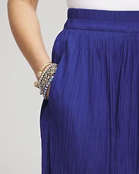 Pull-on Pleated Maxi Skirt