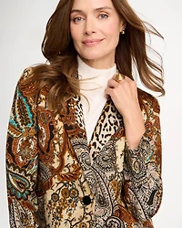 Artisanal Print Ponte Blazer