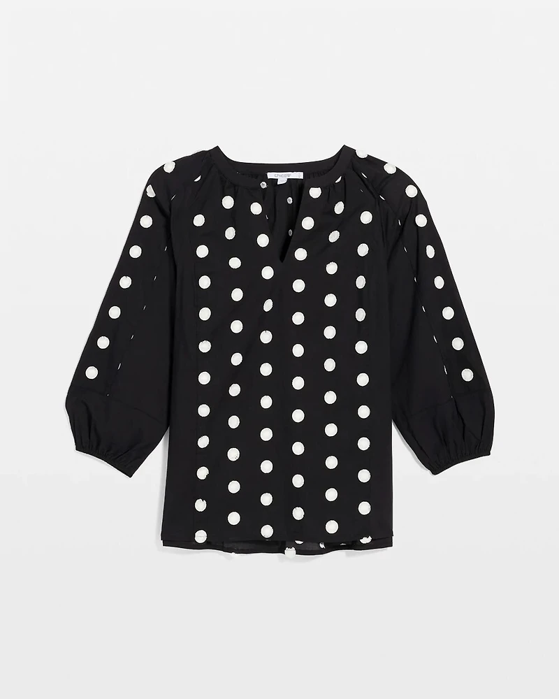 Textured Polka Dot Blouse