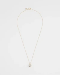 Bezel Set Pendant Goldtone Necklace