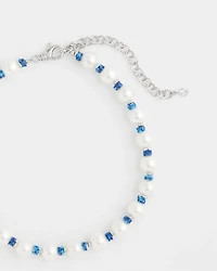 Short Pearl Blue Necklace