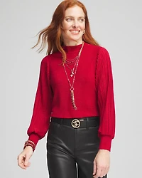 Shimmer Mock-Neck Top