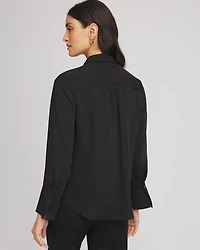 Ruffle-Trim Chiffon Blouse