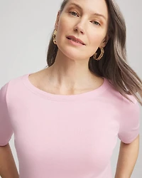 Pima Cotton Bateau-Neck Tee