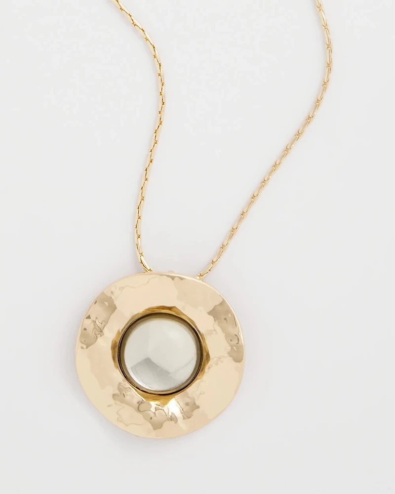 Green Gold Short Pendant Necklace