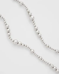 Silvertone Long Beaded Necklace