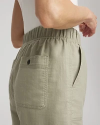 Cotton-Linen Pull-On Utility Shorts