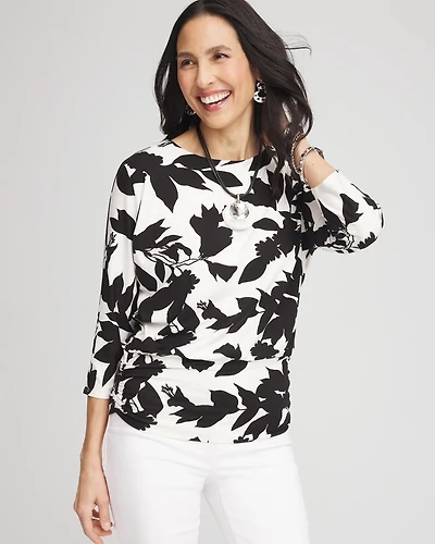 Touch of Cool™ Floral Banded-Hem Top