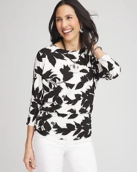 Touch of Cool™ Floral Banded-Hem Top