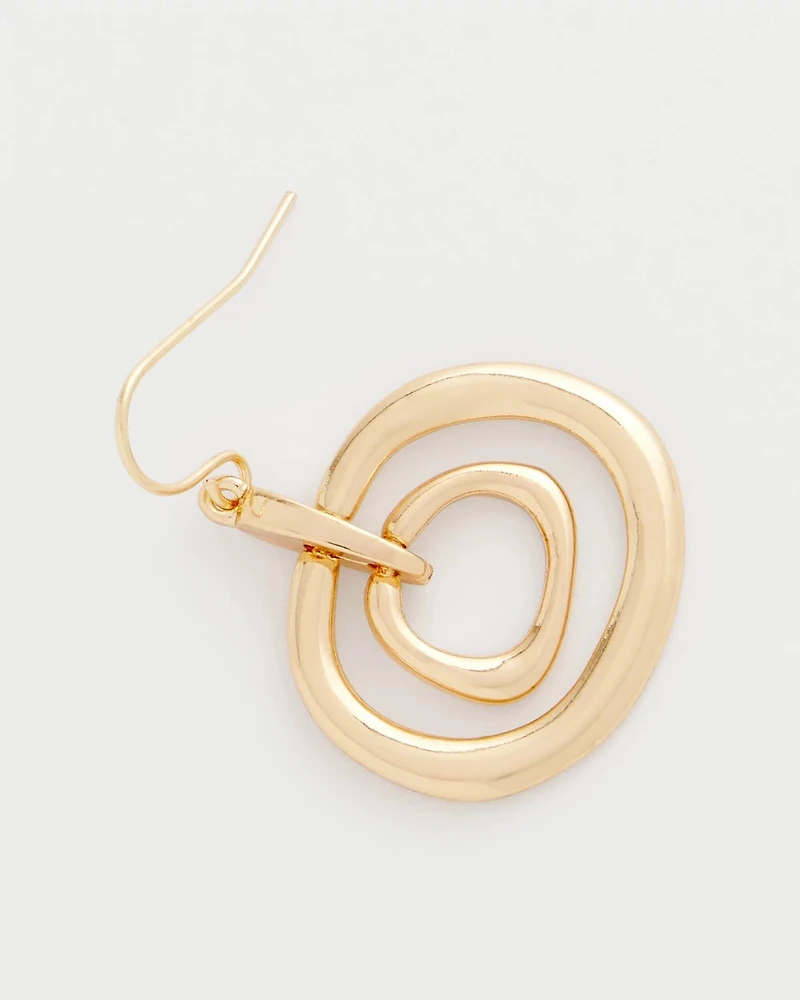 Gold Tone Drop Pendant Earrings