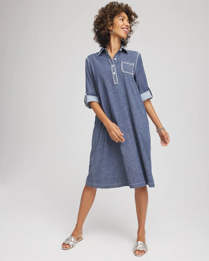 Hemp-Denim Short Dress