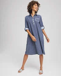 Hemp-Denim Short Dress