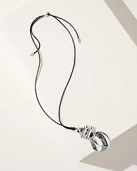 Silver Tone Adjustable Pendant Necklace