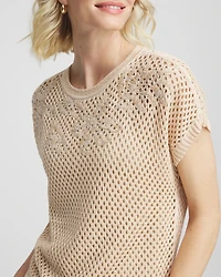 Embroidered Pointelle Pull-Over