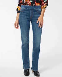 Denim Slim Pull-On Boot-Cut Jeggings